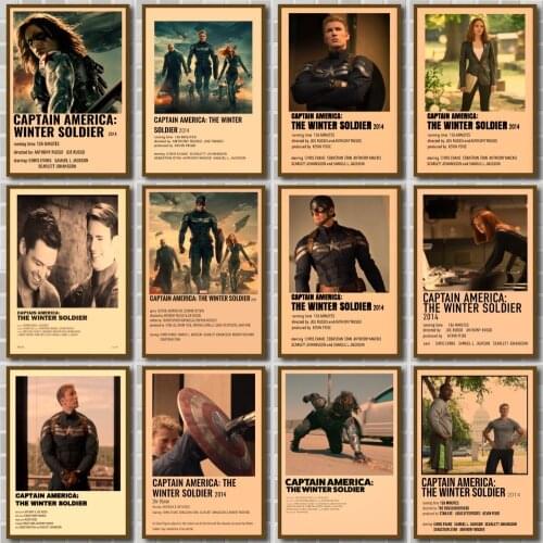 Captain America The Winter Soldier Marvel Polaroid Style Movie Poster Krafe Paper Prints Art Retro Home Decor Wall Stickers