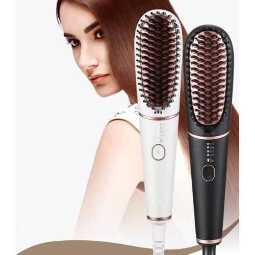 Professional Electric Hair Straightener Curler Brush Ceramic Hair Straighting Curling Irons Hot Comb Hair Dryer Styler Brush
