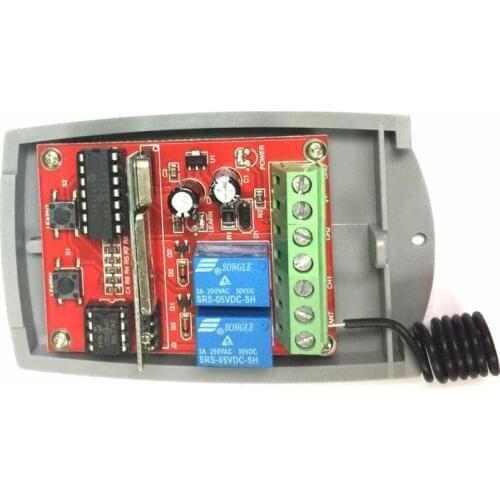 Universal 2 channel Wireless Garage Door 433MHZ DC12V-24V Rolling Code fixed code Receiver remote control