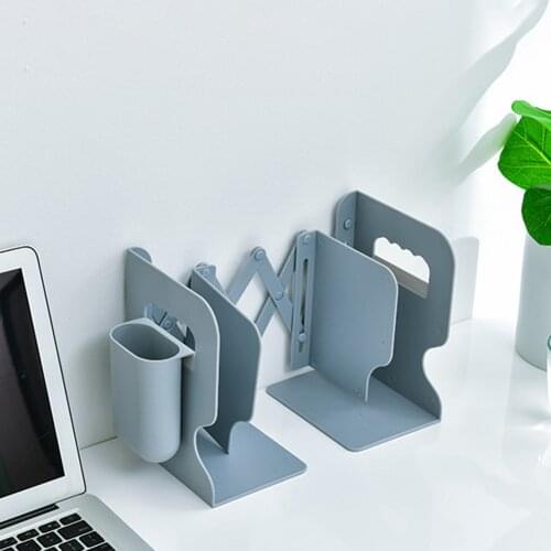 Extension Adjustable Metal Bookends Heavy Duty Book Desktop File Folder Retractable Stand Bookshelf Rack Holder