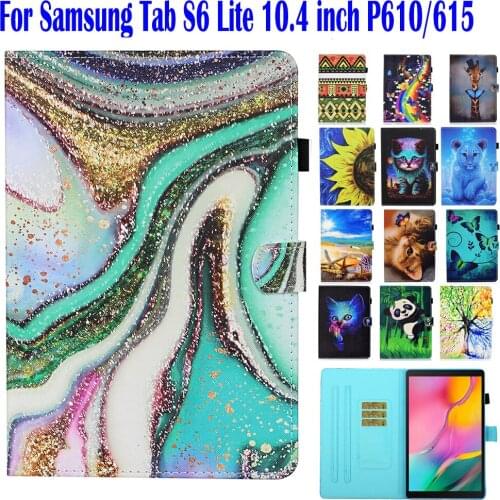 Tab S6 Lite Case For Samsung Galaxy Tab S6 Lite 10.4 inch 2020 P610 P615 Protective Skin Shell PU Leather Stand Funda Cover