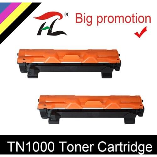 HTL 2pcs TN1000 toner cartridge compatible for Brother TN1030 TN1050 TN1060 TN1070 TN1075 HL-1110 1210 MFC-1810 DCP-1510 1610W