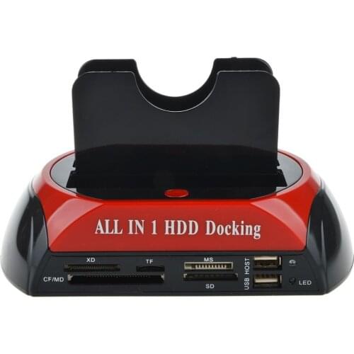All in One HDD Docking Station With Multi Card Reader Slot for HDD Enclosure 2.5/3.5 inch SATA/IDE Hard Drive Docking Station