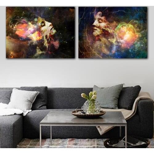 Universe Planet Canvas Painting Lunar Eclipse Painting Print Star Night Modern Home Mural Cuadros Decoracion Salon Wall Decor