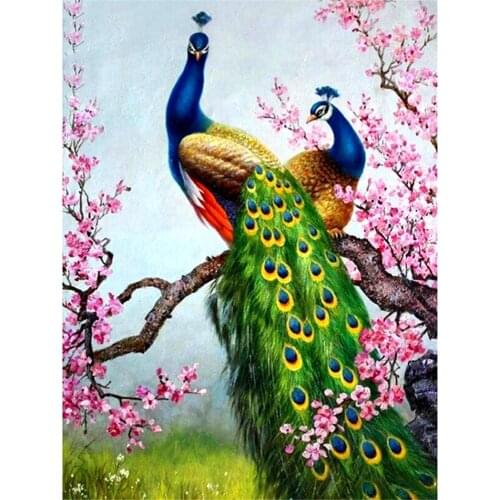 Bird Diy Peacock DIY Embroidery Cross Stitch 11CT Kits Craft Needlework Set Printed Canvas Cotton Thread Home Wholesale