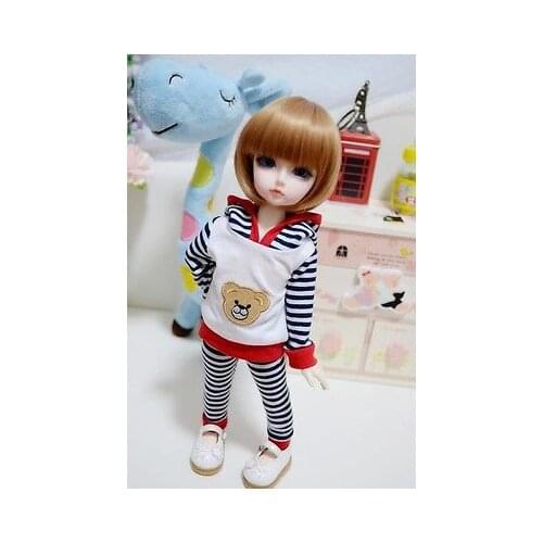[wamami] Black&White Stripes Cubs 2pc Casua Hoodies/Pants Outfit 1/4 MSD Doll BJD Dollfie