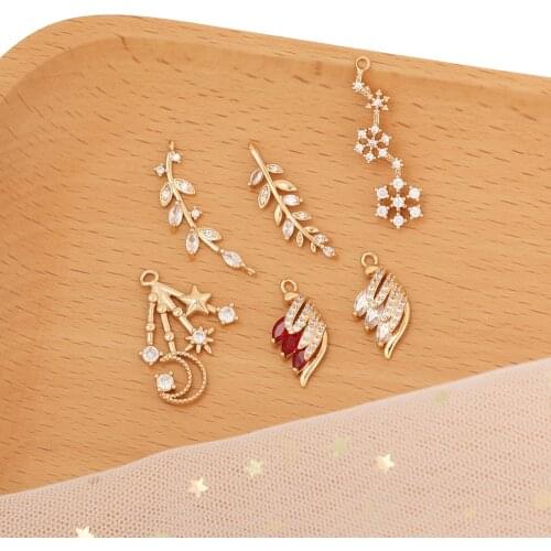 HAOSAW 4Pcs Jewelry Accessories/Pendants For Earrings/DIY Making/CZ Charms/Hand Made/Exquisite/Jewelry Findings & Components