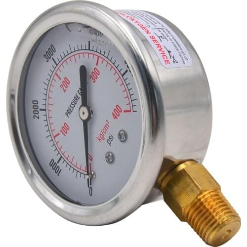 1/4 NPT Automotive Oil Pressure Gauge Instrument Hydraulic Meter 0-5700 PSI Gauge