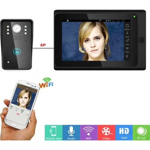 7'' Wifi IP Video Door Phone Doorbell Intercom Entry System With 1000TVL Camera Night Vision,Support Remote APP unlocking,Record