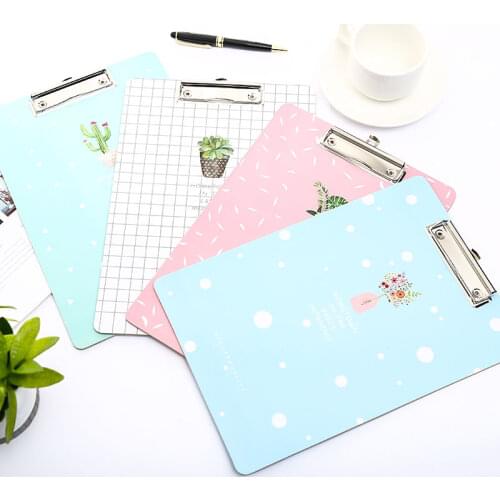A4 Cute Paper Clipboard Wood Document Folder Pad for Office Supplies Kawaii Writting Exam Clip Board Stationery for School