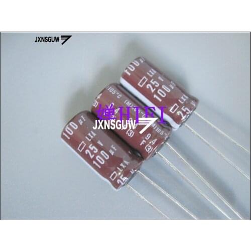 20PCS NIPPON LXA 25V100UF 8X15MM NCC Aluminum electrolytic capacitor 100UF/25V CHEMI-CON 105 degrees 100uF 25V