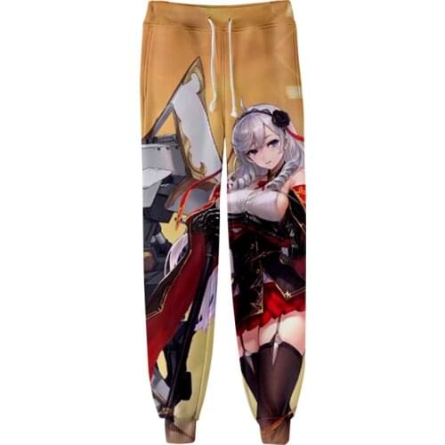 Kawaii Japan Harajuku Style Azur Lane 3D Casual Pants Men Fitness Workout Pants Sweatpants Smalls Trousers Jogger Pants Anime