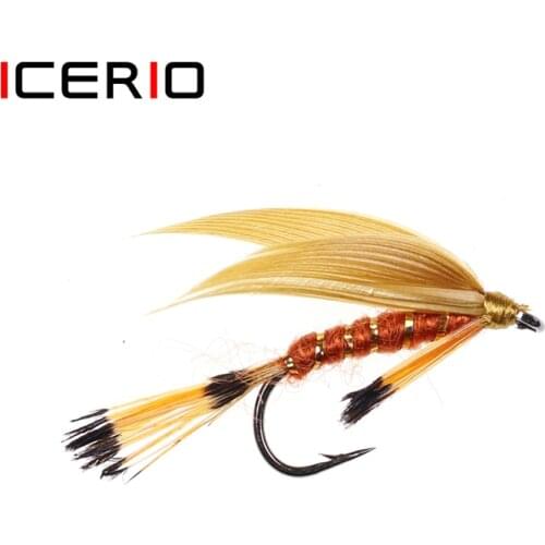 ICERIO 6PCS Gray Wing Wet Flies Nymph Larva Fly Tying Hook Trout Fishing Fly Lure Baits #12