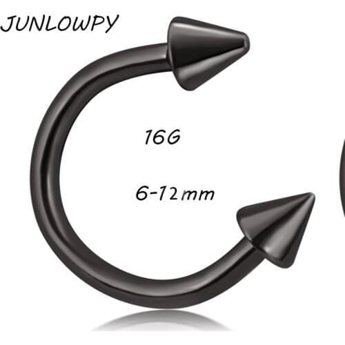 JUNLOWPY Steel Horseshoe 316L Surgical Steel Nose Labret Ear Piercing Hoop Ring Eyebrow Universal 16G Body Jewelry Wholesale