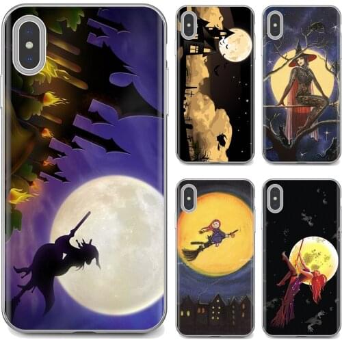Soft Case Halloween Witch Flying Broom Over Moon For BQ Aquaris C U2 U V X2 X Lite Pro Plus M E4.5 X5 E5 4G 2017 S 5059 6040L