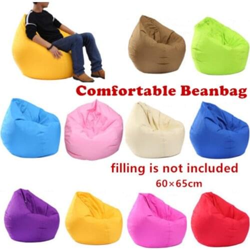 Unfilled Lounge Bean Bag Sofa Cover Home Soft Lazy Sofa Cozy Single Chair Pouf Puff Couch Tatami Living Room Durable Furniture