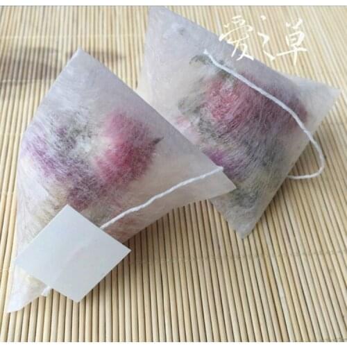 1000pcs/lot Corn Fiber Tea bags PLA Biodegraded Tea Filters Quadrangle Pyramid Heat Sealing Filter Bags 55*70mm
