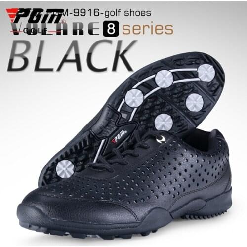 PGM Mens Leather Golf Shoes Waterproof Mesh Sports Sneakers Man Lace Up Comfortable Training Shoes Size 39-44 AA10101