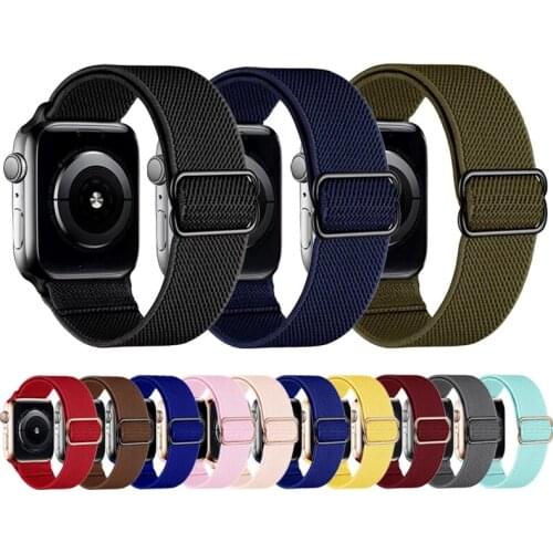 Braided Nylon Solo Strap for Apple Watch Band Series 6 SE 38mm 6 5 4 3 38mm 40mm 42mm 44mm Elastic Bracelet for Iwatch Loop