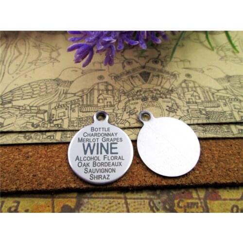 10pcs--"WINE Word Collage"stainless steel charms more style for choosing DIY Charms pendants for necklace