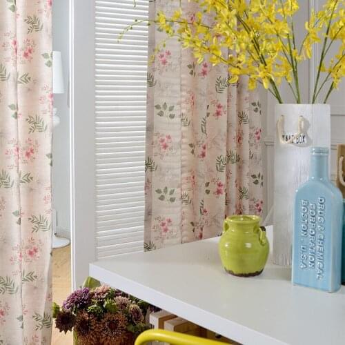Half Blackout Curtains for Living Room American Floral Window Treatments for Bedroom Window Curtains Drapes Panel Custom