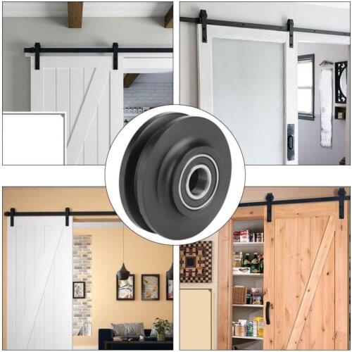 70mm Pulley Wheel Bearing Roller Round U-Groove Sliding Barn Door Accessory