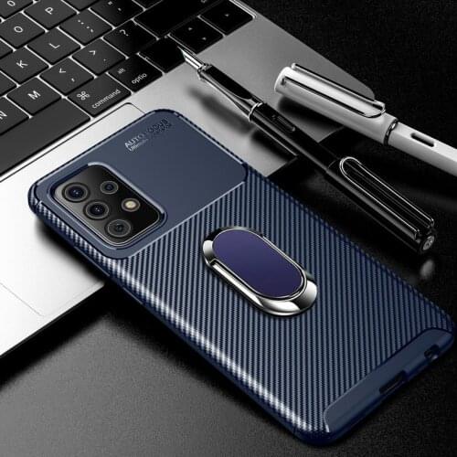 Luxury Phone Holder Case For Samsung Galaxy A72 2020 case Armor Fundas Soft Silicone Finger Ring Cover for Galaxy A52