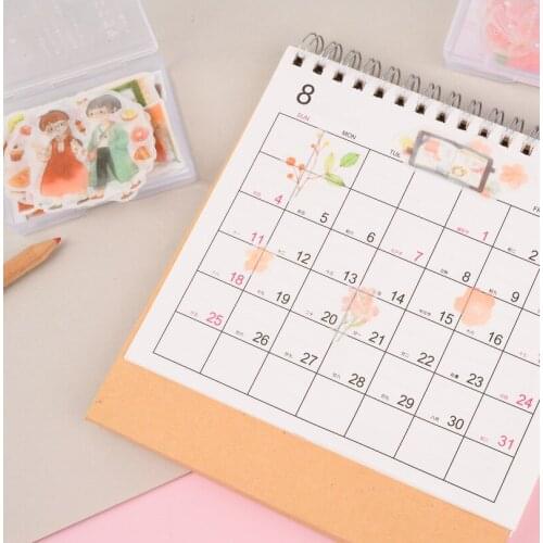 Fresh Hand-Painted Style Individually Boxed Stickers Retro Pocket Booklets Adhesive DIY Washi Paper Diary Decoration Cute Gift