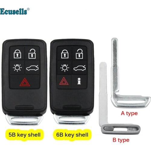 Replacement 5 Buttons 6 Buttons Remote Key Housing Case Shell Fob FOR VOLVO XC70 V40 V70 XC60 S80 S60 with Small Key Hu101
