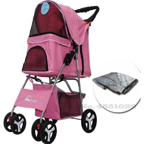 Lightweight Folding Pet Stroller Cat Stroller Four Wheel Outdoor Car Cover In The Car for Dogs Stroller for Animals Dog Pram