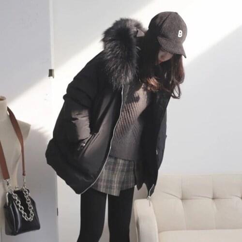 Warm Winter 90% Duck Down Jacket Women Natural Raccon Fur Collar Hooded Long Coat Parkas chaqueta pluma mujer LX2214