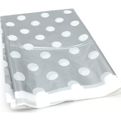 1PCS Silver Dot Disposable Tablecloths Baby Shower Party Supplies Silver Table Cover Silver Dots Birthday Party Decorations