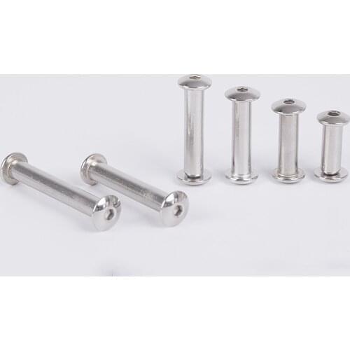 10sets Iron nickel plated outer diameter 6mm umbrella head inner butting screw pair lock splint nut sub stud connec