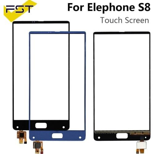6.0''Black/Blue For Elephone S8 Touch Digitizer Panel Front Glass Lens Sensor For elephone S8 Mobile Phone Spare Parts+Tools