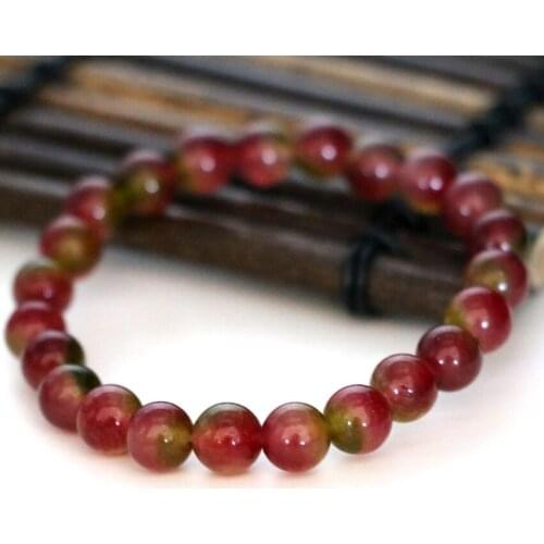 8mm wholesale price multicolor stone jades beads charms strand bracelets for women gifts high quality diy jewelry 7.5inch B2956