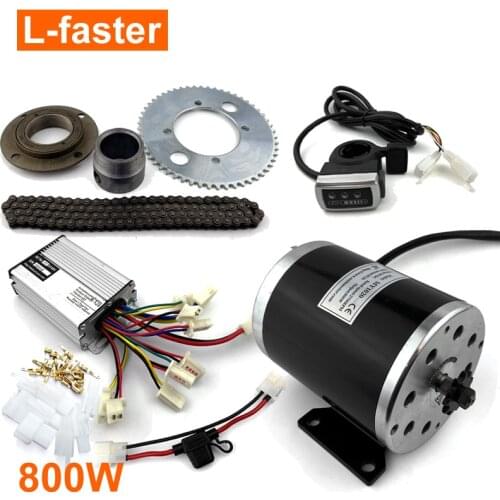 800W Electric Motorbike Engine Kit High Speed Electric Burshed DC Motor DIY Electric Kids Go-cart Chain Drive More than 20km/h