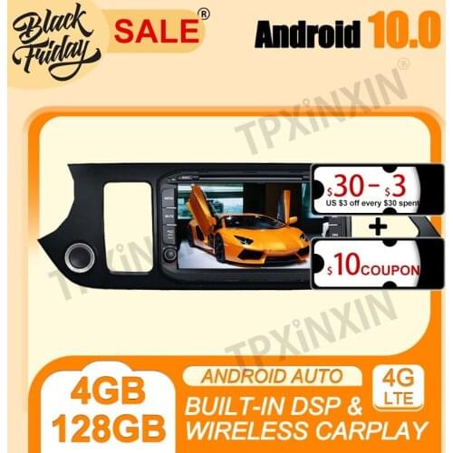 Android 10.0 PX6 IPS Carplay 4G+128G For KIA Picanto Morning 2014 Multimedia Player Auto Radio Tape Recorder GPS Navi Head Unit