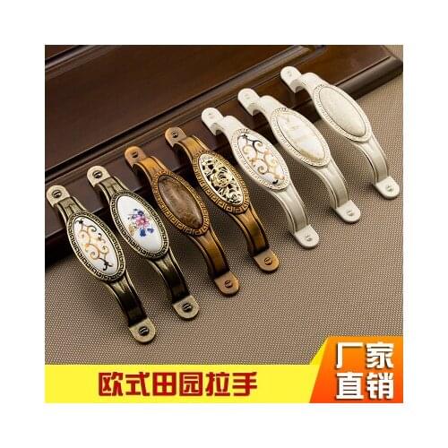 Antique Vintage Wardrobe Door Knobs Zinc Alloy Ceramic Cabinet Handles Drawer Knobs European Style Furniture Handle Hardware