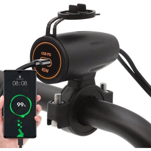 2021 Charge Auto Power Adapter Plug Motorcycle Handlebar USB Fast Charger Power Supply Socket with Waterproof Cover
