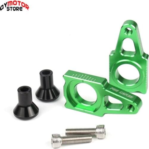 CNC Rear Axle Blocks Chain Adjuster With Spool Slider Bolts Device For KAWASAKI KX250 KX450 2006-2016 Free shipping