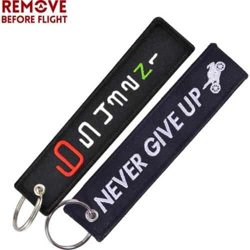 Remove Before Flight Keychain 6 5 4 3 2 N 1 Launch Keychain for Motorcycles Key Tag Never Give Up Embroidery Happiness Keychain