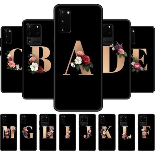 For Samsung Galaxy S20 Case For Samsung S20 PLUS S20 Ultra S20 FE Case Silicon TPU Phone black tpu case Funny Custom name Letter