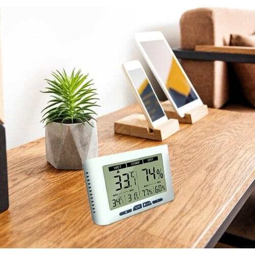 Digital Thermo Hygrometer Indoor Humidity Temperature Monitor / Switch for Home Office Greenhouse Warehouse