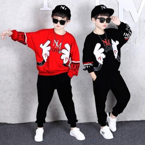 Children Boys Clothes Sets Spring Autumn Teenager Boy Clothes Kids Casual Sports Suit Hooded Tops +Pants Tracksuits For 4-14Y