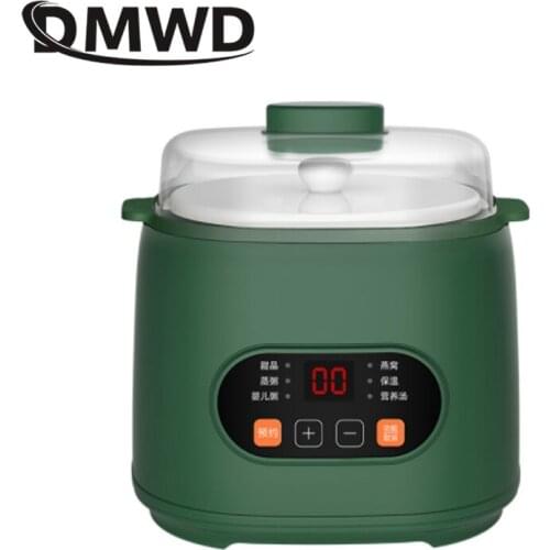 DMWD High Quality Stainless Steel Mini Electric Pot 220V 1.2L Breakfast Egg Cooker Water Heater Boiler Porridge Soup Pot
