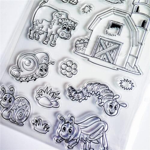 Hot sale Insects animals Transparent Clear Stamps / Silicone Seals Roller Stamp for DIY scrapbooking photo album/Card Making