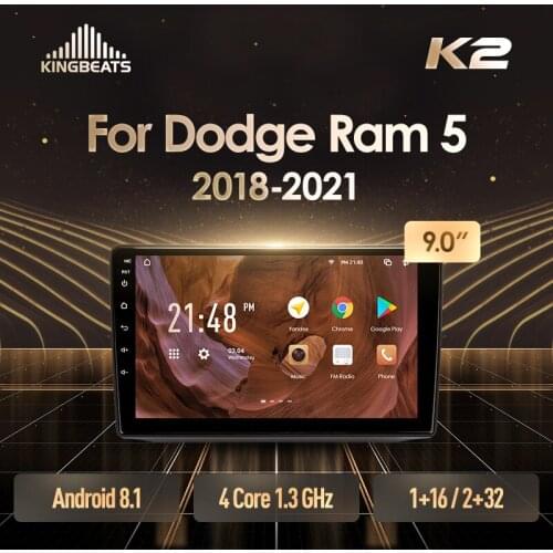 KingBeats Android 8.1 head unit HU 4G in Dash Car Radio Multimedia Video Player Navigation GPS For Dodge Ram 5 V DT 2018 - 2021 no dvd 2 din Double Din Android Car Stereo 2din