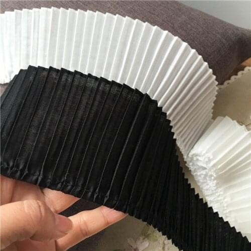7CM 3meter/lot Delicate Polyester/85% cotton Lace Trim Ruffle Popular Plate Lace trim for Clothing Edge Accessory Z1211
