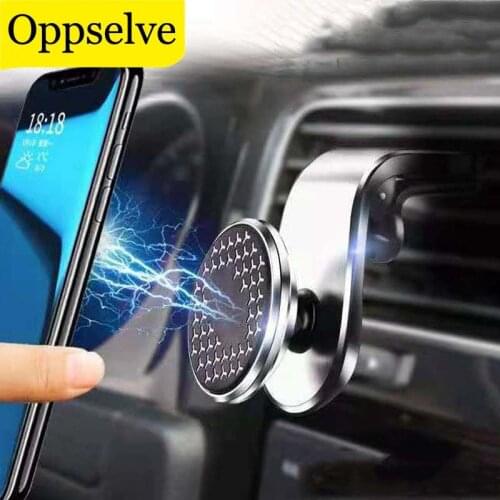 Oppselve Metal Magnetic Car Phone Holder Mini Air Vent Magnet Mount Mobile Support Smartphone Stand For iPhone 11 X 7 12 Samsung