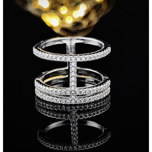 925 sterling silver Solid Real Fashion wedding band eternity Rings For Women Trendy finger Ring jewelry R4875